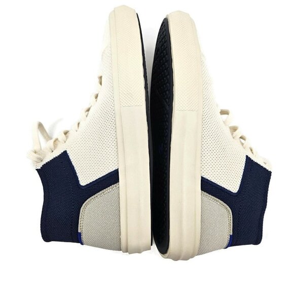 New Rothy's High Tops Mens 9 Hudson Rothys Shoes Off White Navy Blue - Picture 6 of 9